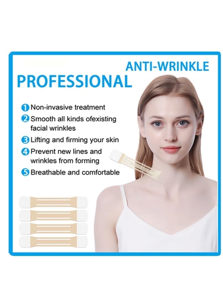 الواحة-TH شرائط شد الرقبة، أشرطة شد غير مرئية للرقبة، شرائط وأربطة لرفع التجاعيد، لصقات مكياج للرقبة، شد الجلد المترهل، مزيل خطوط الرقبة، 4 شرائط + 20 لصقة - Image 4